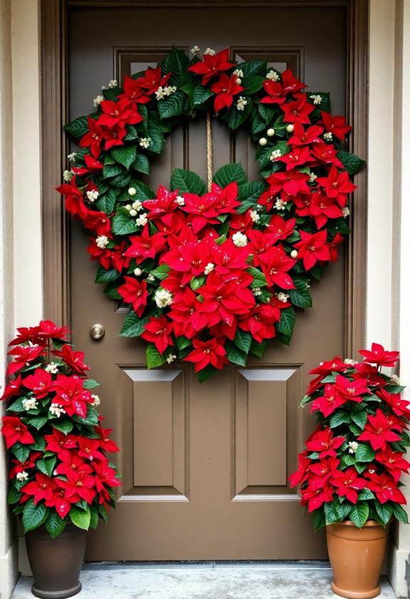 festive poinsettia floral displays