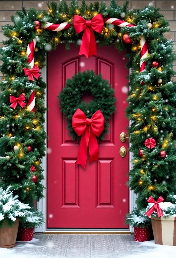 festive red and white