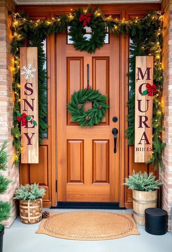 handcrafted rustic wooden signage