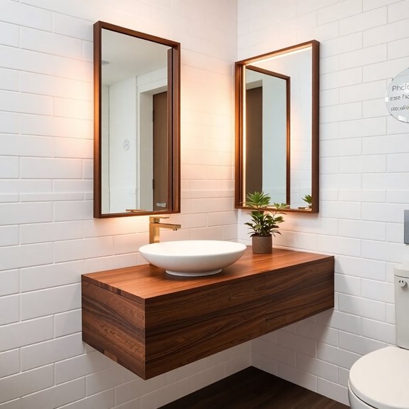 install wall mounted vanities