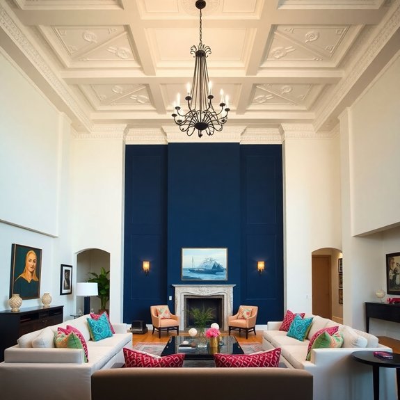 25 Creative High Ceiling Living Room Ideas - Interiorshape | Best ...