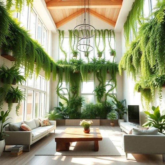 25 Creative High Ceiling Living Room Ideas - Interiorshape | Best ...