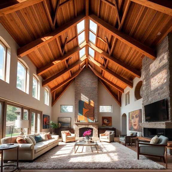 15 Creative Vaulted Ceiling Living Room Ideas - Interiorshape | Best ...