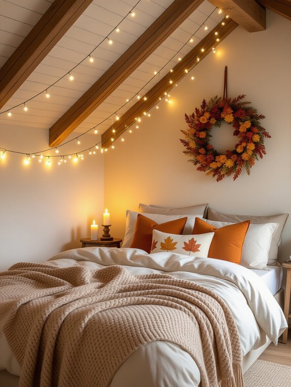 cozy autumn string lights