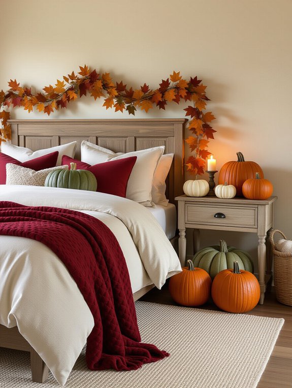 fall bedroom pumpkin decor