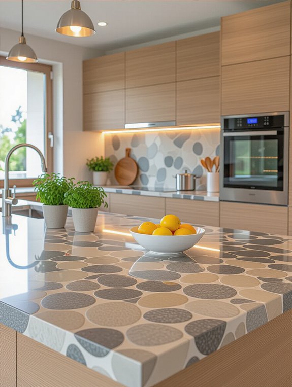 textured pebble stone countertops
