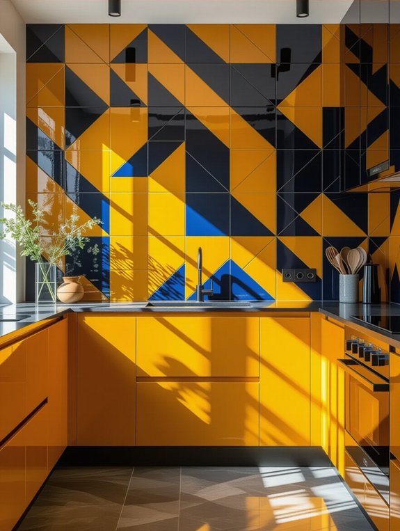 vibrant bold kitchen patterns