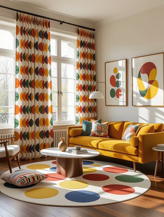 vibrant patterned retro rugs