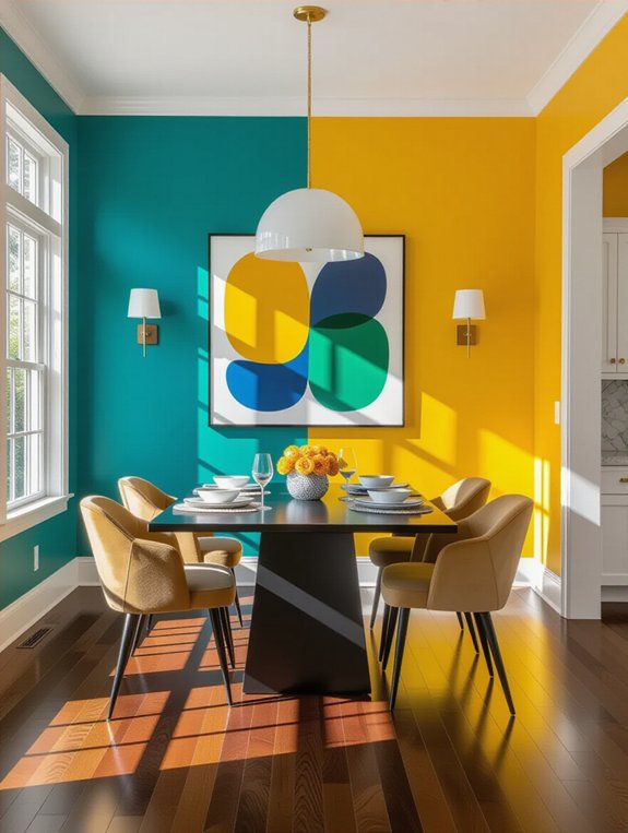 bold painted accent wall