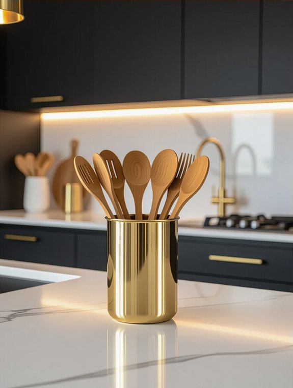 elegant black and gold holders