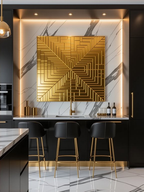 gold wall art accents