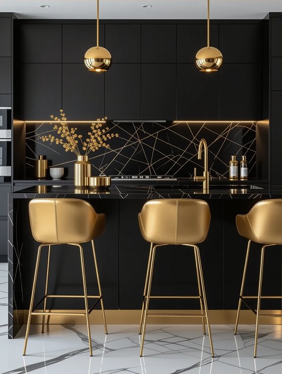 sophisticated gold bar stools