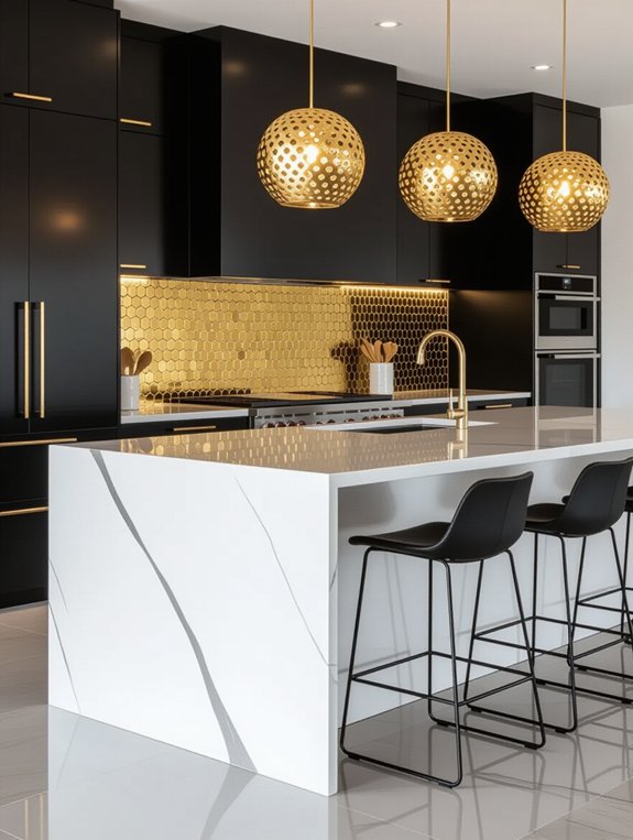 stylish gold pendant lighting
