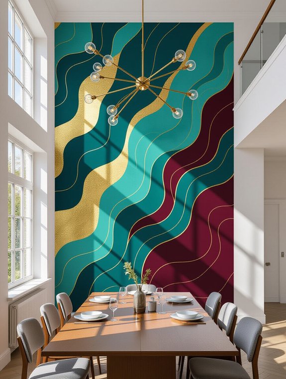 vibrant dining room murals