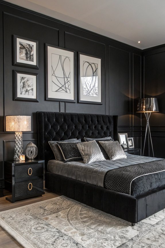 black bedroom art accessories