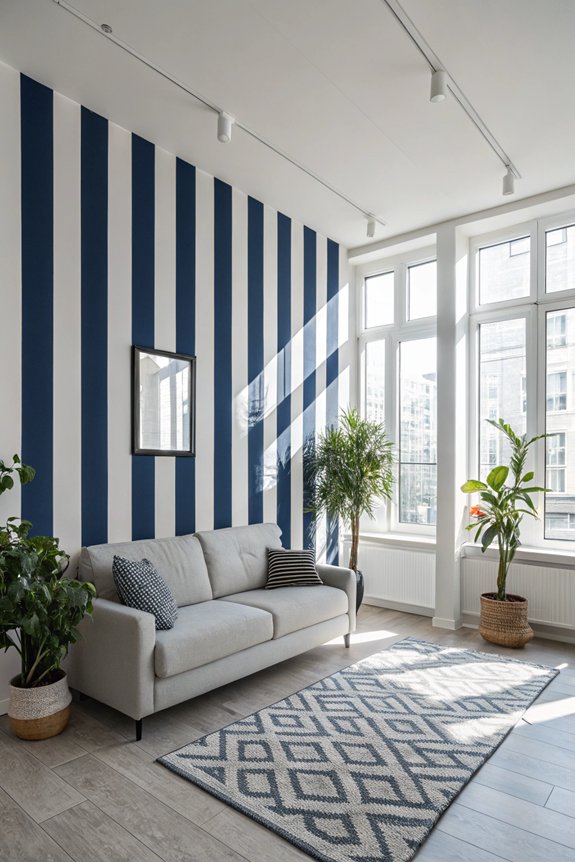 bold stripes create spaciousness