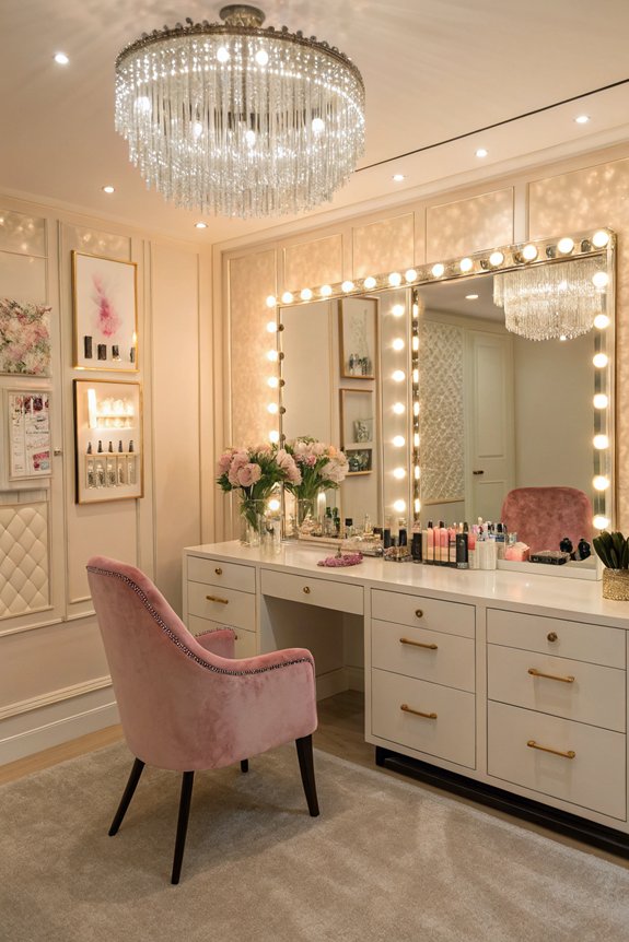 chic lighting for beauty room