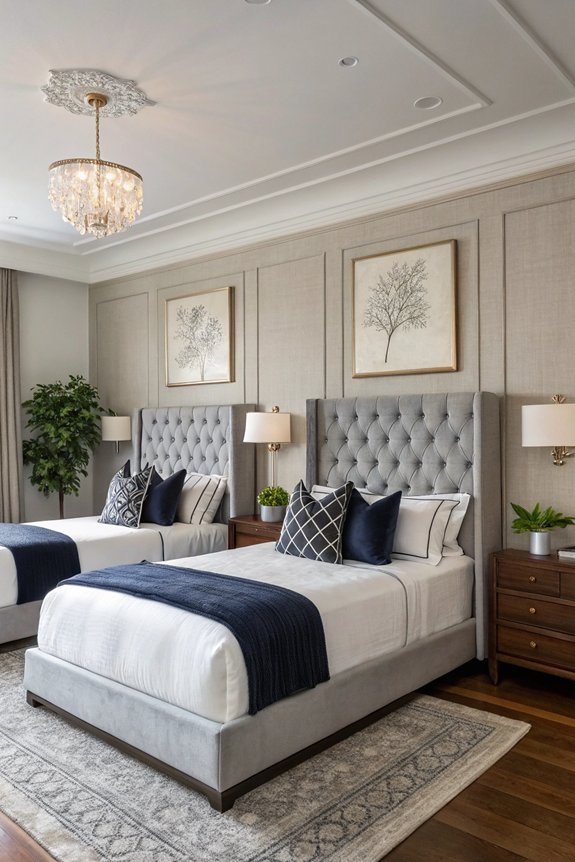 chic twin beds design