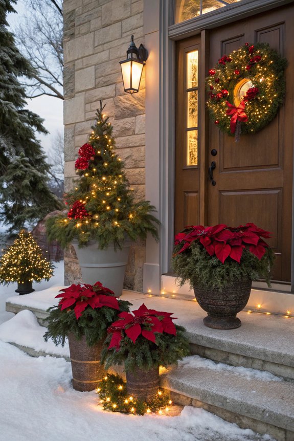 christmas themed planters decoration
