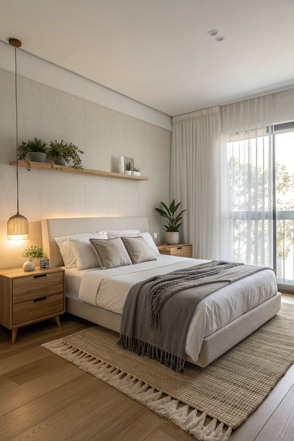 clean organized minimalist bedroom