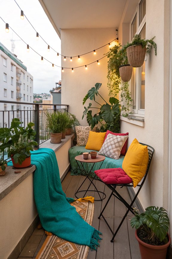 colorful cushions and throws
