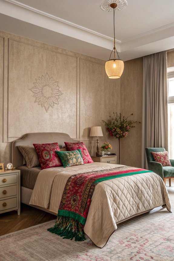 colorful throws add warmth