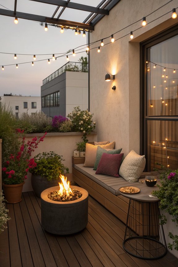 compact fire pit warmth
