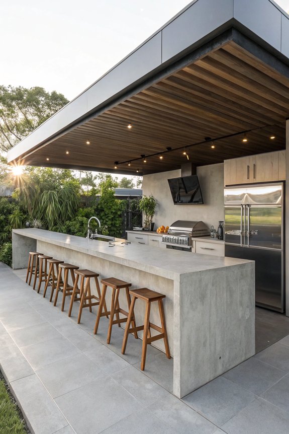 concrete kitchen bar design