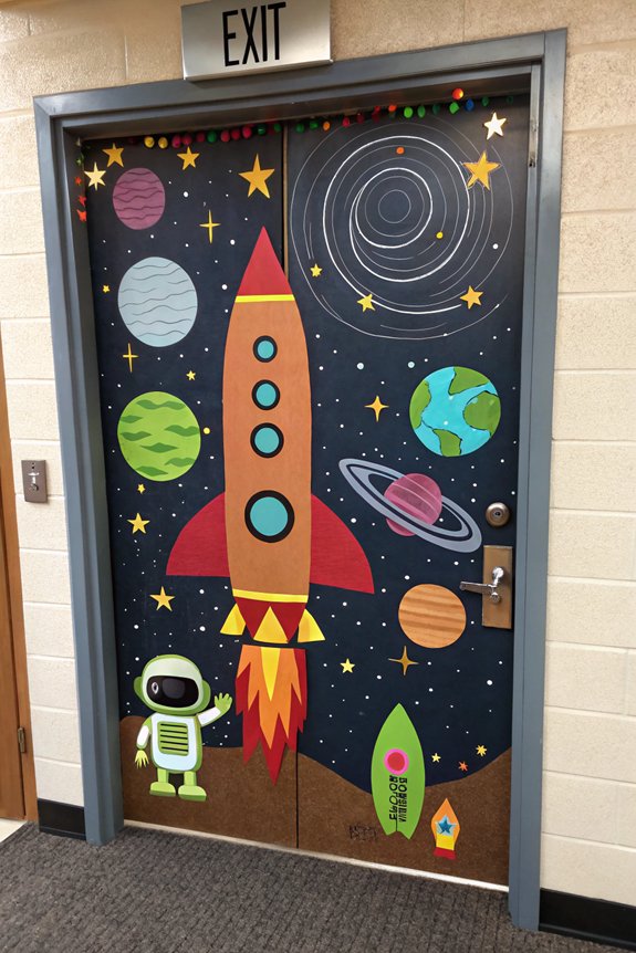 cosmic classroom door decor