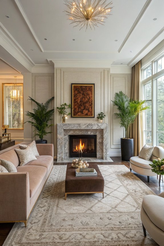 cozy fireplace focal point