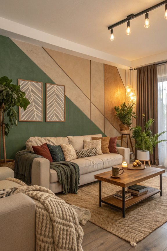 cozy multi tone accent walls
