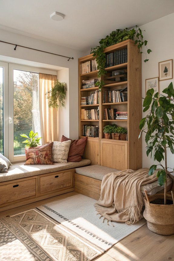 cozy nook with storage