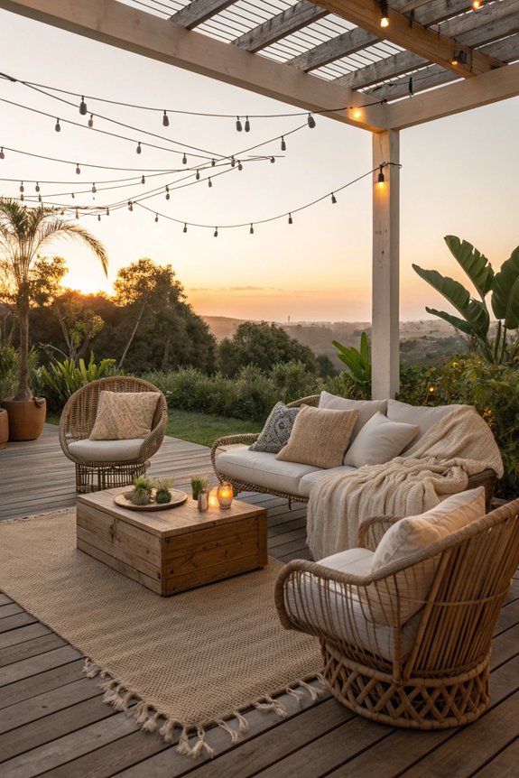 cozy outdoor lounge setup