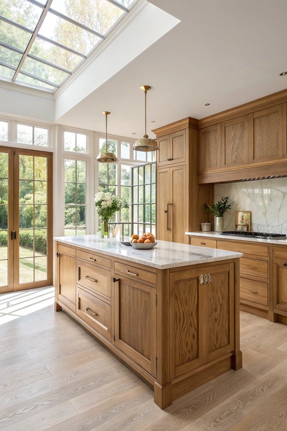 custom oak kitchen cabinets