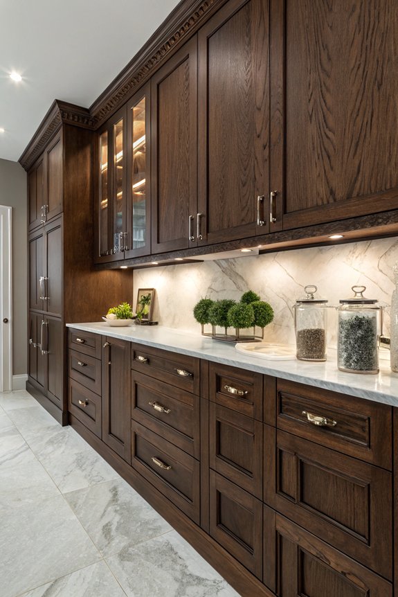 elegant dark oak cabinets