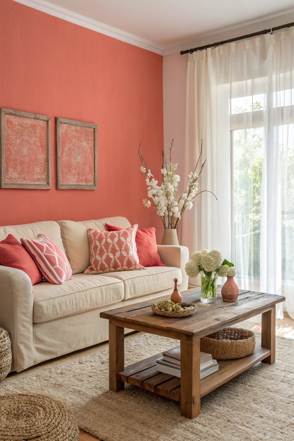 energizing coral living room