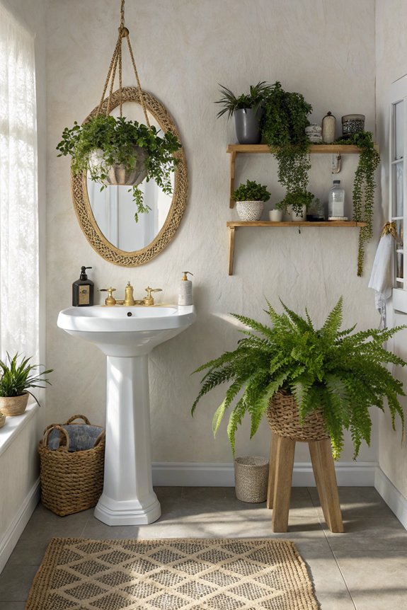enhance bathroom with plants