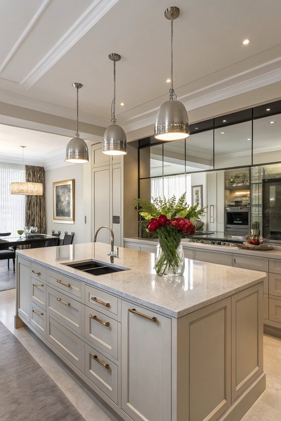 enhance kitchen with mirrors