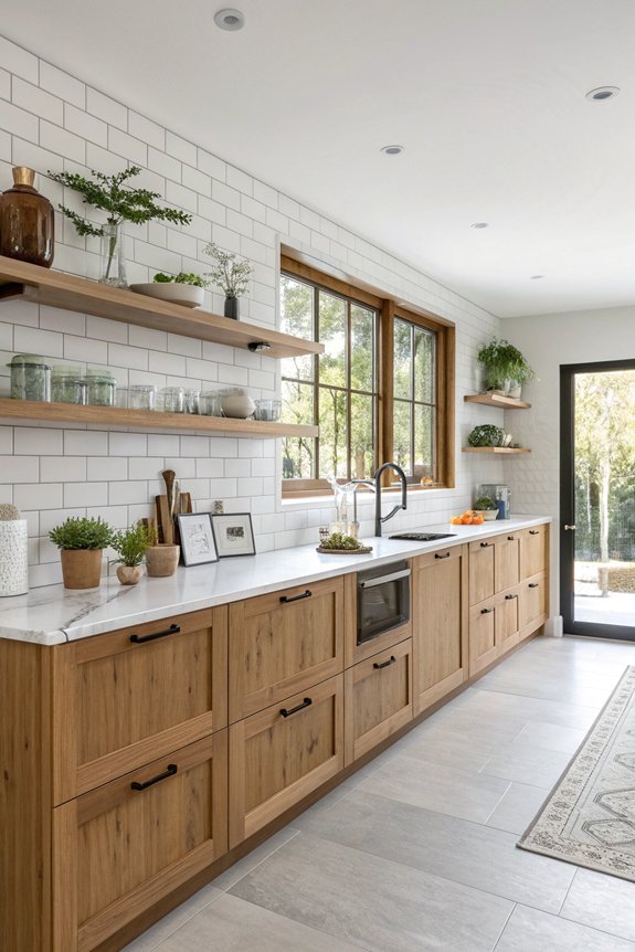 floating oak cabinet elegance