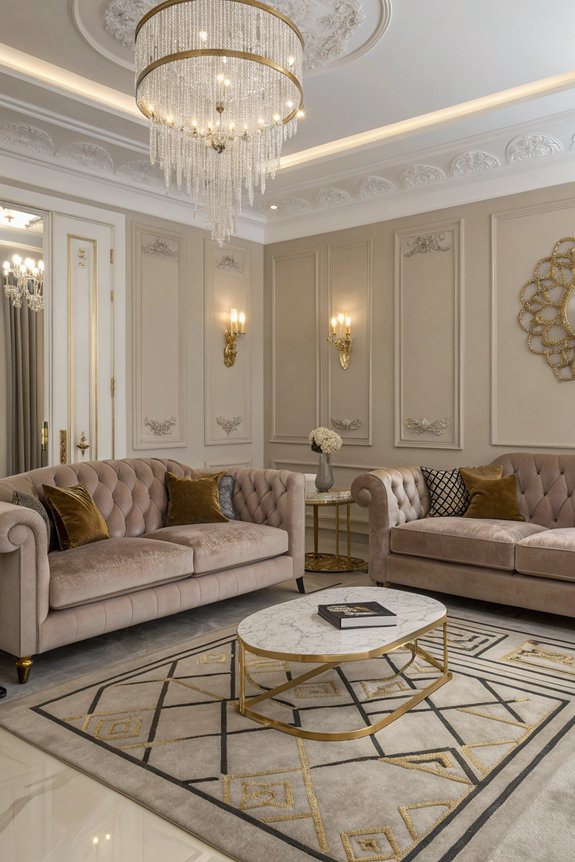 glamorous neutral art deco