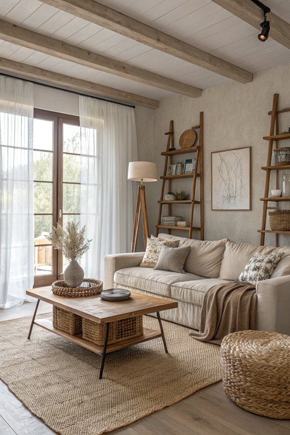 greige and wood harmony