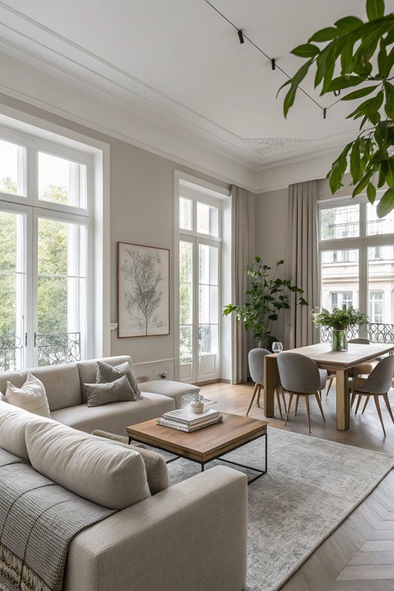 greige unifies open spaces