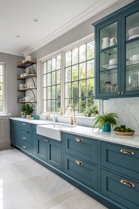 harmonizing blue cabinet colors