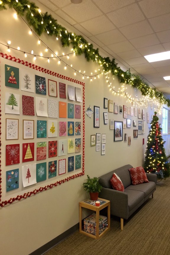 holiday card exchange wall