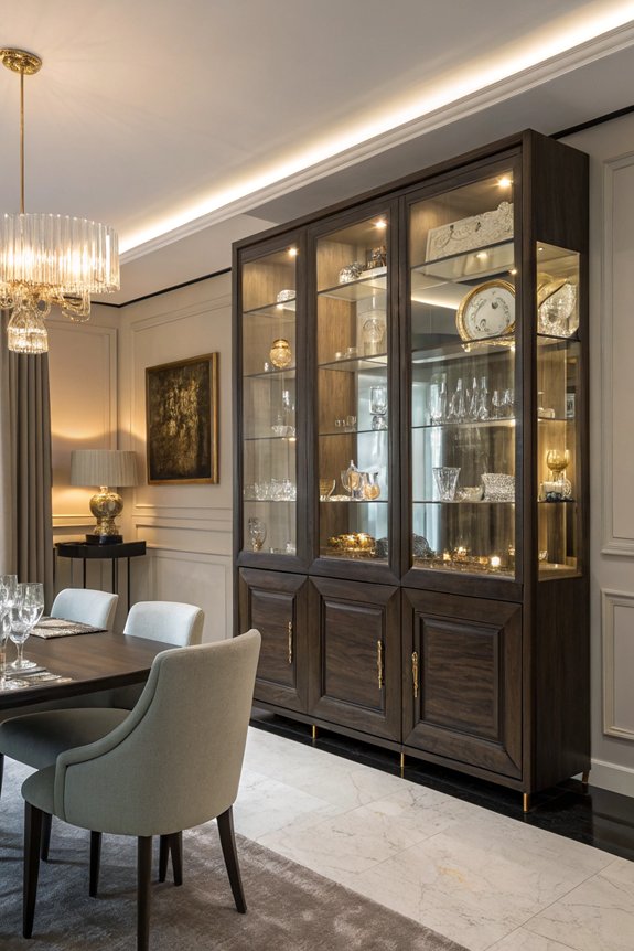 illuminated cabinets enhance ambiance