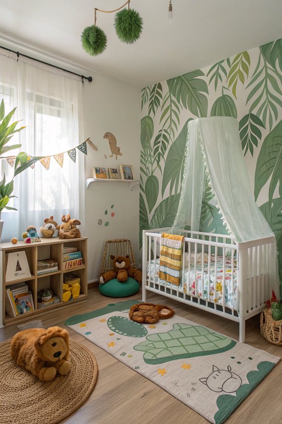 jungle themed toddler room transformation