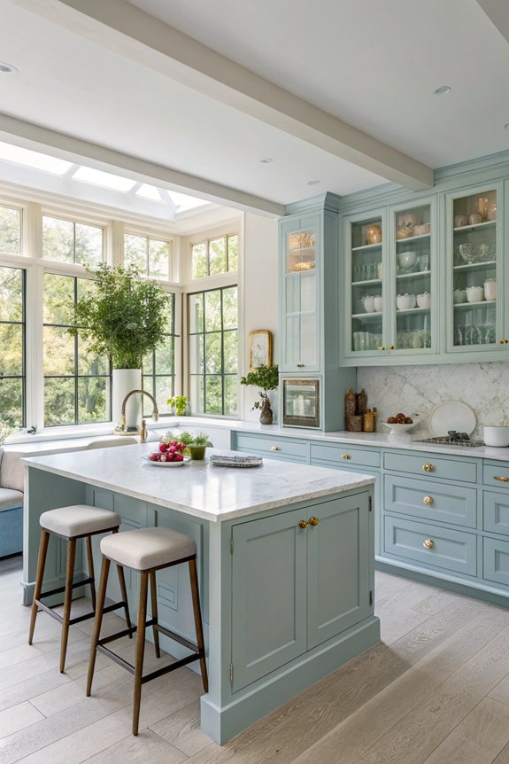 light blue kitchen elegance