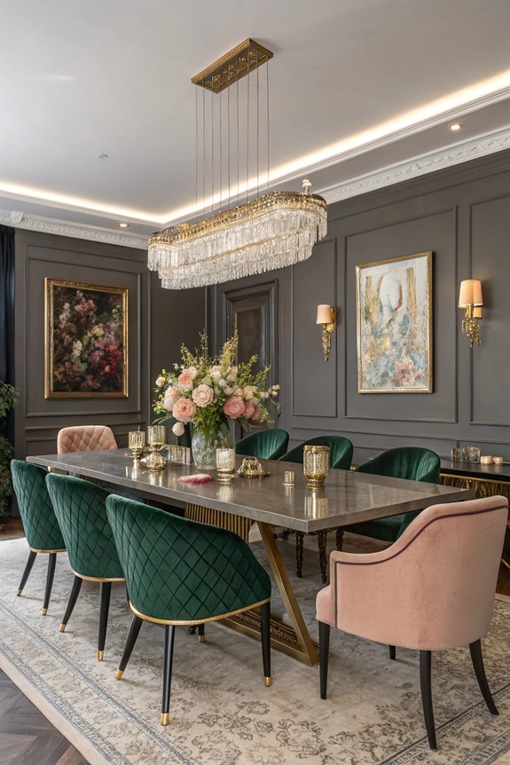 luxurious dining room colors