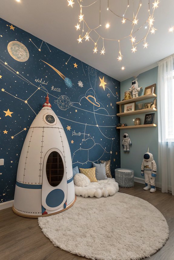 magical space themed toddler room