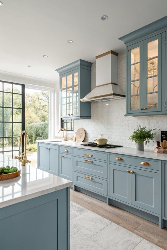 matte blue cabinet elegance